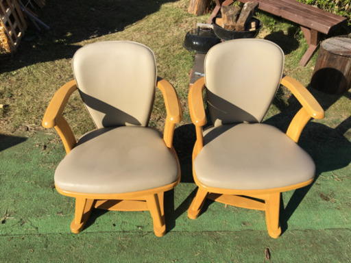 ミキモク ・回転椅子・木製・イス