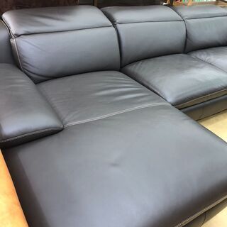 本革　カウチソファ　3人掛け　レザー　の画像