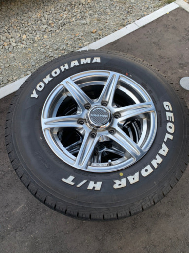 【アルミ付4本セット】【2020年製バリ山】ヨコハマ ジオランダーH/T 195/80R15 107/105L LT アウトラインホワイトレター