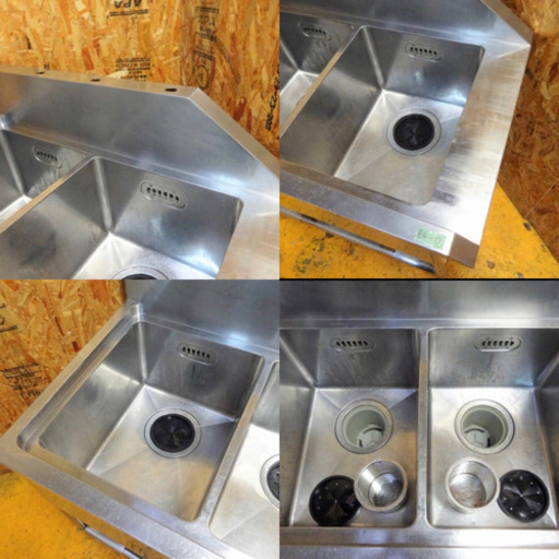 (84-0) 業務用 ステンレス ソイルド 二槽シンク W920D620H840BG150 中古品 食洗機用 流し台 厨房機器 飲食店