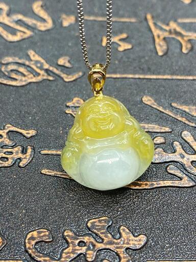 福袋 ネックレス 仏様 本翡翠 氷ヒスイ 二色 誕生日プレゼント 安産祈願 鑑別書有