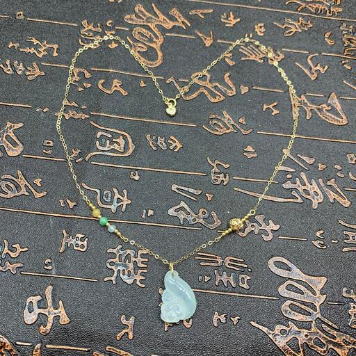 福袋 ネックレス リス 本翡翠 氷ヒスイ 手作り 縁起物 誕生日プレゼント 鑑別書有