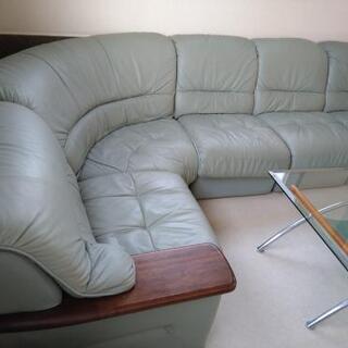 【商談中】L字型ソファ　ガラステーブル　セットの画像