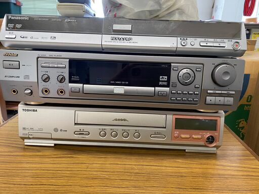 VHS・ DVD ・DVD＆HDD プレーヤー３点セット　中古　ジャンク品