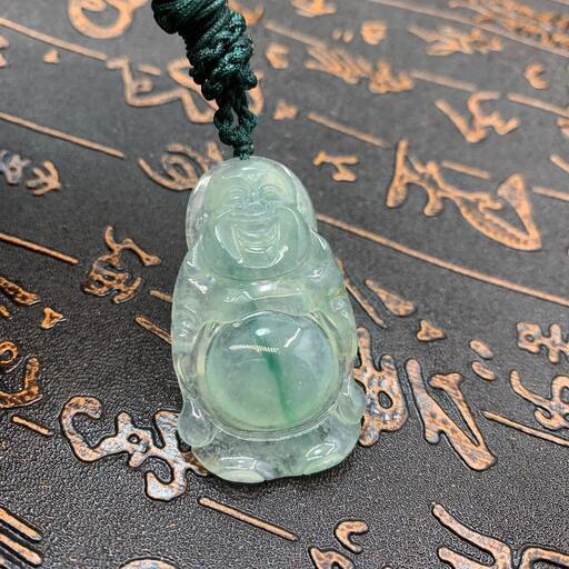 福袋 ネックレス 仏様 本翡翠 氷ヒスイ 高級緑色 誕生日プレゼント 縁起物 鑑別書有