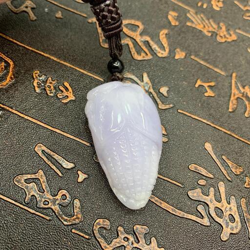 福袋 ネックレス とうもろこし 本翡翠 ヒスイ ラベンダー 誕生日プレゼント 鑑別書有