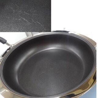 使用感少なめ★MEYER マイヤー ホットポット 26cm 3.2L 両手鍋 ガスIH対応 土鍋型 ステンレス製鍋 ガラス蓋付 フッ素樹脂加工  ☆ PayPay(ペイペイ)決済可能 ☆ 札幌市 豊平区 平岸 アウトレットモノハウスの画像