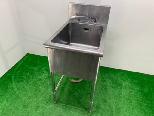 業務用　ステンレス　1層シンク流し台　蛇口付き　店舗　飲食店　W500xD750xH850mm