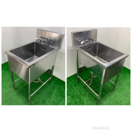 業務用　ステンレス　1層シンク流し台　蛇口付き　店舗　飲食店　W500xD750xH850mm