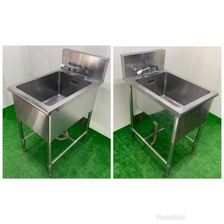 業務用　ステンレス　1層シンク流し台　蛇口付き　店舗　飲食店　W500xD750xH850mm