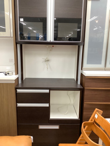 レンジボード　ニトリ　2枚扉　ダークブラウン