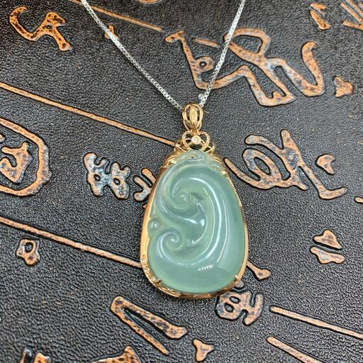 福袋 ネックレス 芝草 本翡翠 氷ヒスイ 緑色 仕事運UP 誕生日プレゼント 鑑別書有