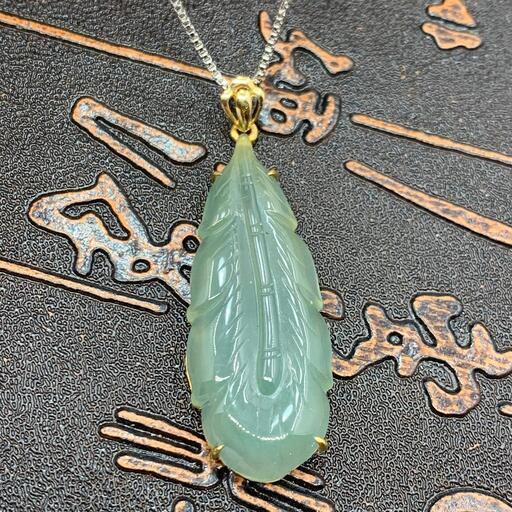 福袋 ネックレス 羽毛 本翡翠 氷ヒスイ 誕生日プレゼント 18kゴールド 鑑別書有2