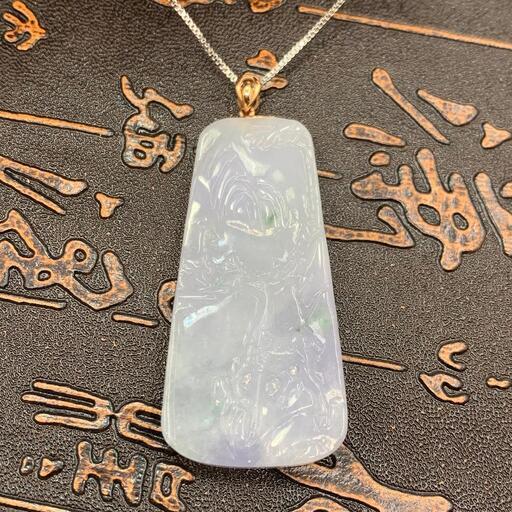 福袋 ネックレス 鹿 本翡翠 氷ヒスイ 誕生日プレゼント ラベンダー色 鑑別書有