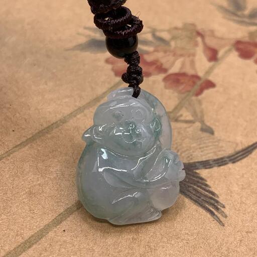 福袋 ネックレス 猿 ミャンマー産 本翡翠 氷ヒスイ 透明感 誕生日プレゼント 鑑別書