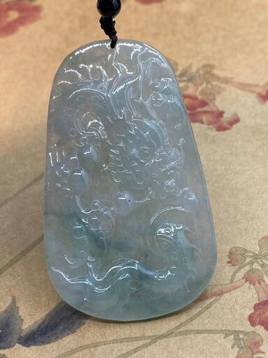 福袋 ネックレス 龍 ドラゴン 本翡翠 氷ヒスイ 緑色 誕生日プレゼント 鑑別書有4