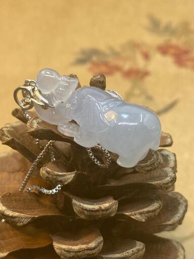 福袋 ネックレス 象 本翡翠 氷ヒスイ 緑色 誕生日プレゼント 手作り 鑑別書有