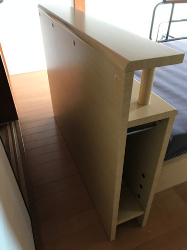 木製フレーム宮付電動介護ベッド　手摺り付き