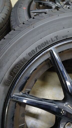 155/80R14新車外し 中古アルミ付き