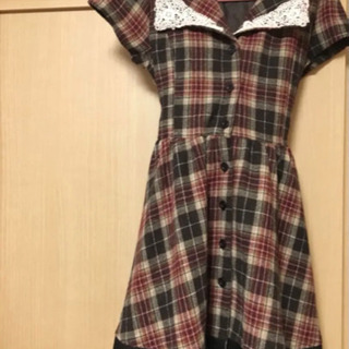 TRALALA トゥララ★ブラウン セーラーチェックワンピース リズリサの画像