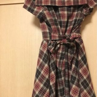 TRALALA トゥララ★ブラウン セーラーチェックワンピース リズリサの画像
