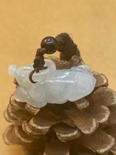 福袋 ネックレス 牛 氷ヒスイ 本翡翠 緑色 誕生日プレゼント 金運アップ 鑑別書有