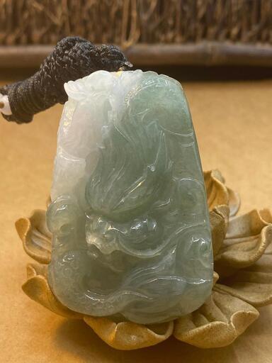 福袋 ネックレス 龍 ドラゴン 本翡翠 氷ヒスイ 緑色 誕生日プレゼント 鑑別書有 06