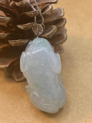 福袋 ネックレス イノシシ 本翡翠 氷ヒスイ A貨 緑色 誕生日プレゼント 鑑別書有