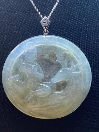 福袋 ネックレス 観音様 本翡翠 氷ヒスイ 氷種 誕生日プレゼント 安産祈願 鑑別書有5