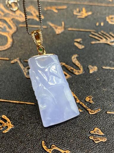 福袋 ネックレス 竹 本翡翠 氷ヒスイ ラベンダー色 誕生日プレゼント 鑑別書有