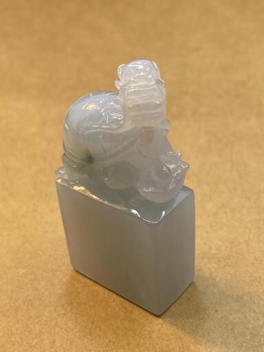 福袋 印鑑 龍亀 本翡翠 ヒスイ 緑色 誕生日プレゼント 天然石 男女兼用 鑑別書有