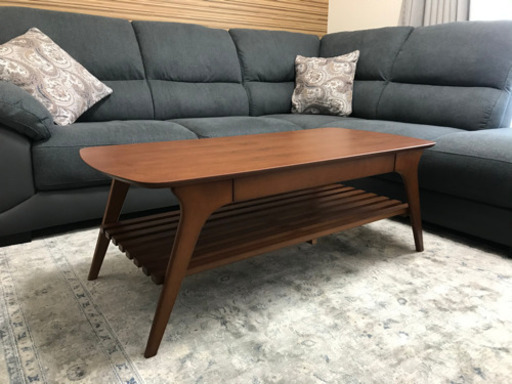 【新品未使用】Bcompany北欧風レトロ コーヒーテーブル（W110-引き出し付き)