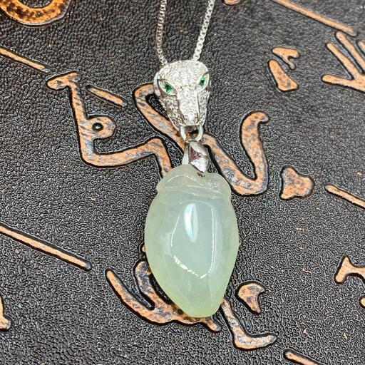 福袋 ネックレス 桃 本翡翠 ヒスイ 誕生日プレゼント 縁起物 高級緑色