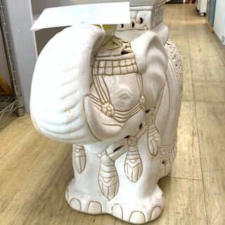 ゾウ 象 オブジェ 置物 ホワイト アジアン雑貨 アジア  ガネーシャ  インテリア 飾り 装飾品　買取帝国朝霞店の画像