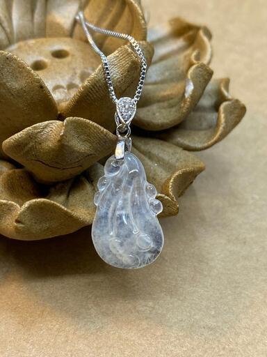 福袋 ネックレス 福瓜 本翡翠 氷ヒスイ 透明色 誕生日プレゼント 天然石 鑑別書有