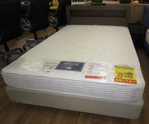 R061 高級SIMMONS ダブルベッド ロングタイプ 幅140 美品