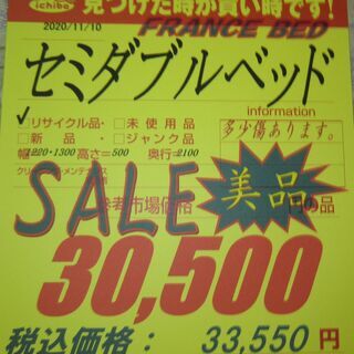 R240 高級フランスベッド セミダブルサイズ 幅123cm 25cmマットレス 