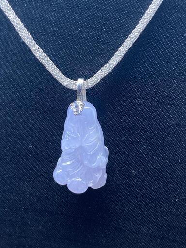 福袋 ネックレス 白菜 本翡翠 氷ヒスイ ラベンダー色 誕生日プレゼント 鑑別書有