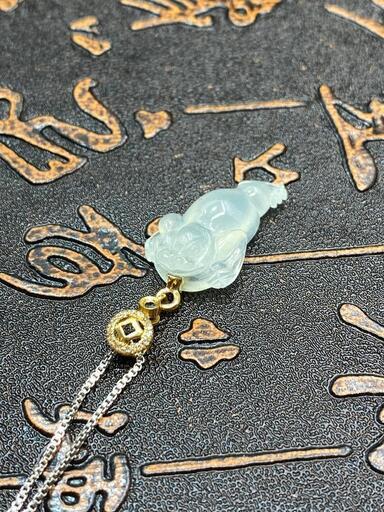 福袋 ネックレス 金蟾 本翡翠 氷ヒスイ 高級透明色 誕生日プレゼント 鑑別書有