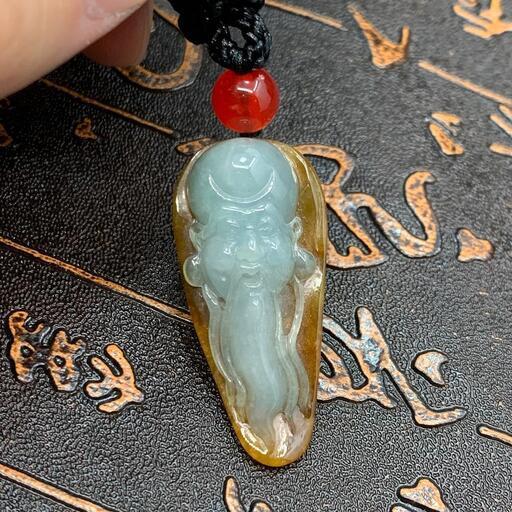 福袋 ネックレス 老人頭 本翡翠 ヒスイ 二色 誕生日プレゼント 縁起物 鑑別書有