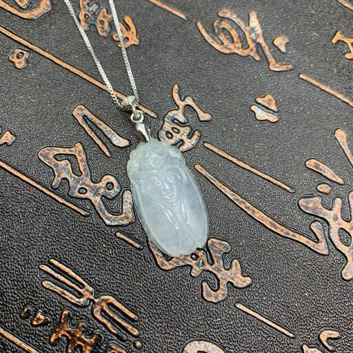 福袋 ネックレス 蝉 本翡翠 氷ヒスイ 透明色 誕生日プレゼント 天然石 鑑別書有