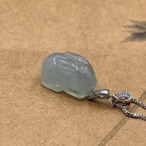 福袋 ネックレス 兎 氷ヒスイ 本翡翠 緑色 誕生日プレゼント 金運アップ 鑑別書有