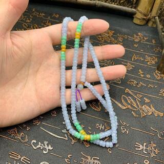 可愛い ネックレス 数珠 本翡翠 氷ヒスイ ミャンマー産 ラベンダー色