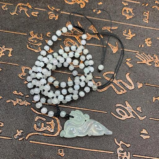 福袋 ネックレス 虎 本翡翠 氷ヒスイ 緑色 透明 縁起物 誕生日プレゼント 本物保証