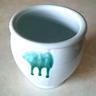 かめ　小 陶器白