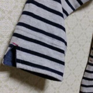 最後値下げしました!!　タートルネックセーターに合わせても✨フリーサイズ🌹ボーダーチュニック💖革ひもペンダント付き🔆の画像