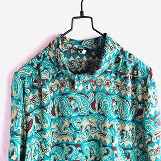 古着 アート ボタニカル 総柄シャツ 個性的 古着女子