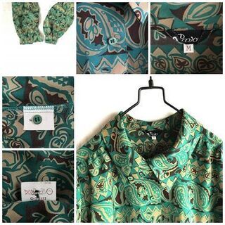 古着 アート ボタニカル 総柄シャツ 個性的 古着女子の画像
