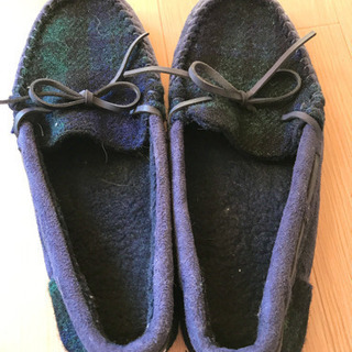 ハリスツイード メンズL モカシンシューズ