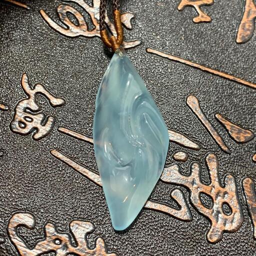 福袋 ネックレス 魚 本翡翠 氷ヒスイ 水色 彫刻師得意作品 鑑定書 本物保証